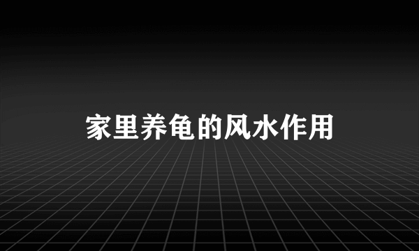 家里养龟的风水作用