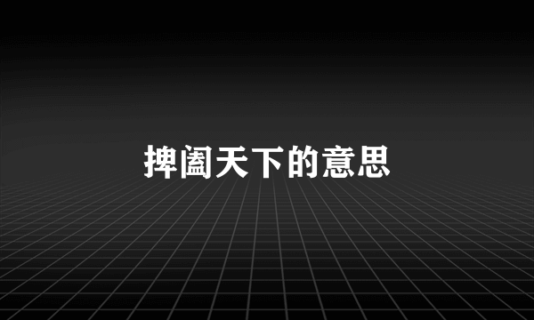 捭阖天下的意思