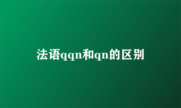 法语qqn和qn的区别