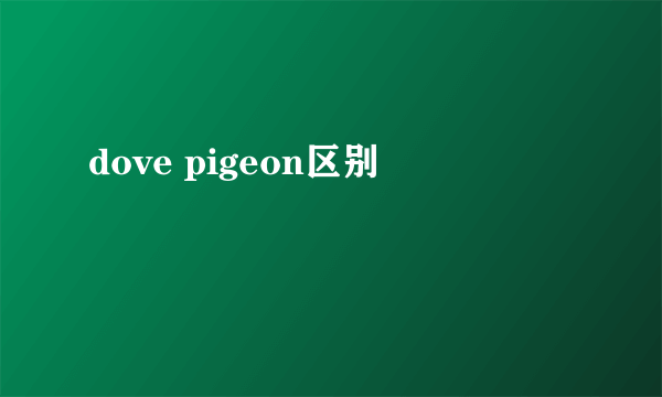 dove pigeon区别