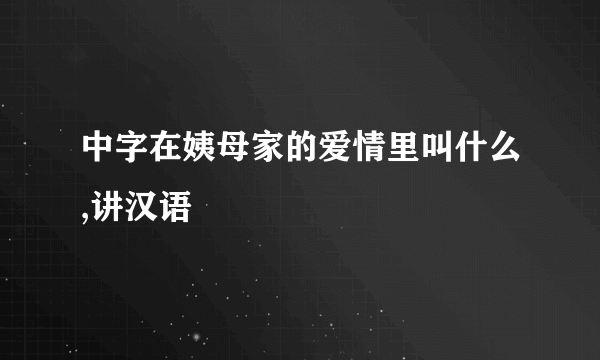 中字在姨母家的爱情里叫什么,讲汉语