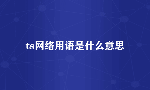 ts网络用语是什么意思