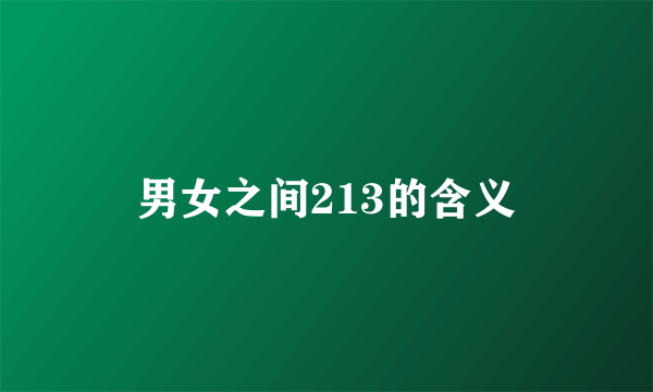 男女之间213的含义