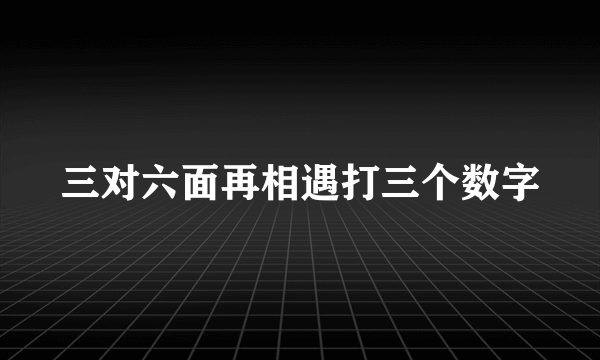 三对六面再相遇打三个数字