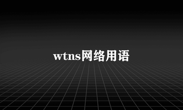 wtns网络用语