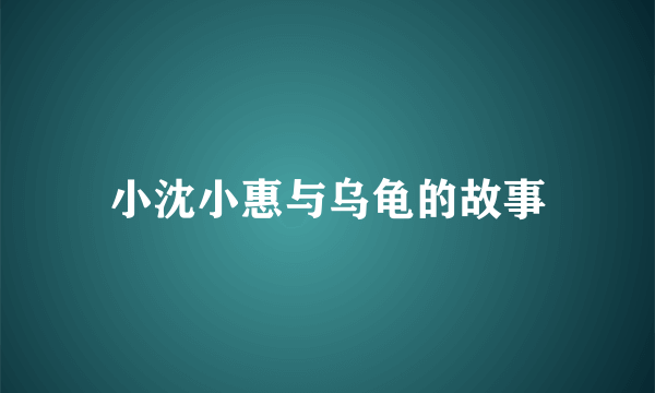 小沈小惠与乌龟的故事
