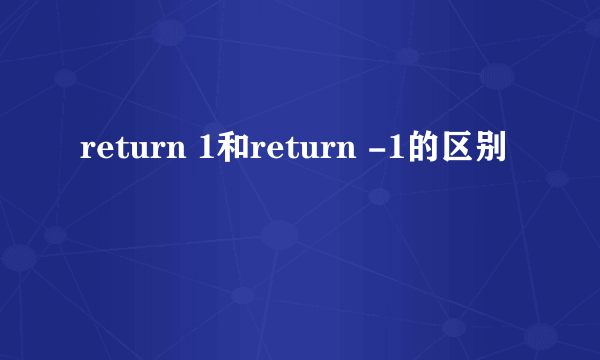 return 1和return -1的区别