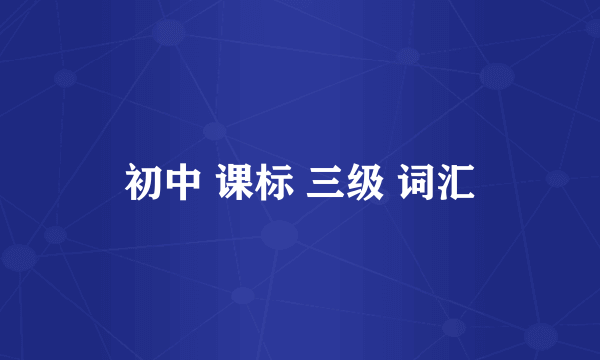 初中 课标 三级 词汇