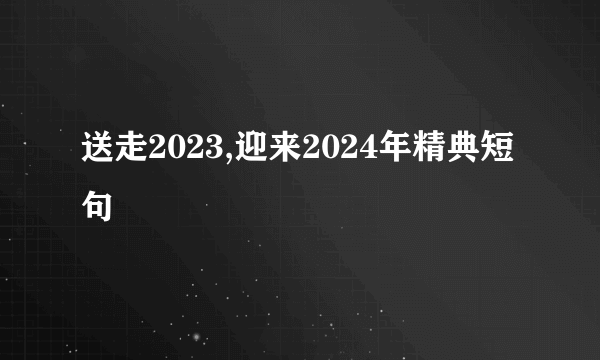 送走2023,迎来2024年精典短句