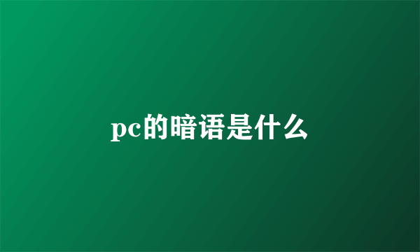 pc的暗语是什么