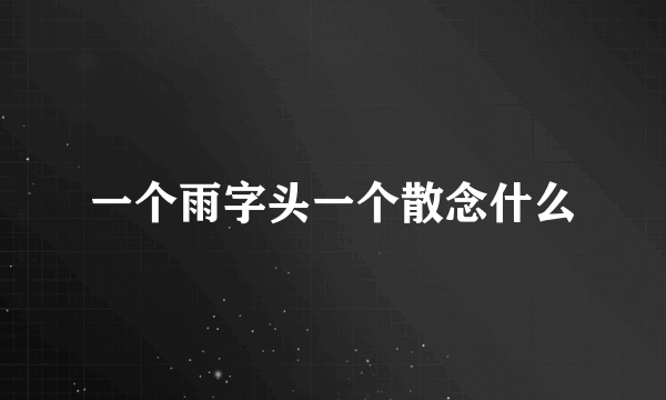 一个雨字头一个散念什么