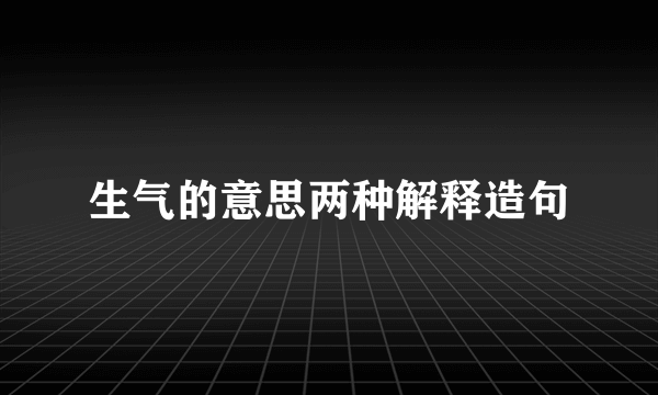 生气的意思两种解释造句