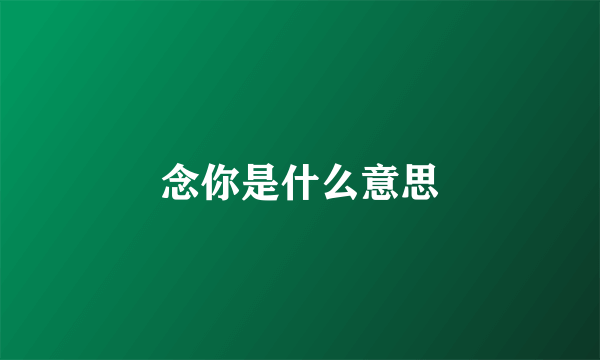 念你是什么意思