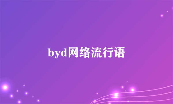 byd网络流行语
