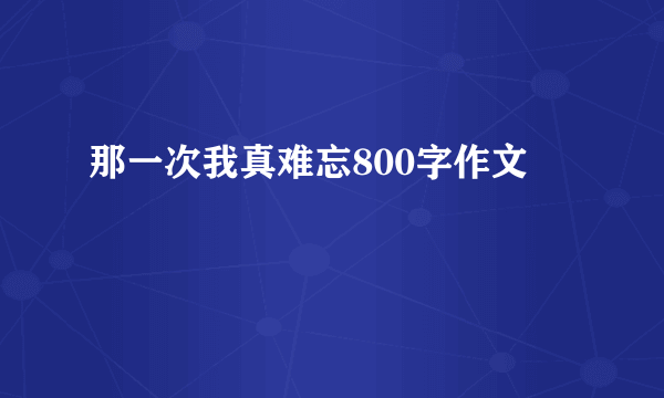 那一次我真难忘800字作文