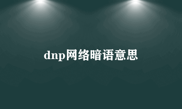 dnp网络暗语意思