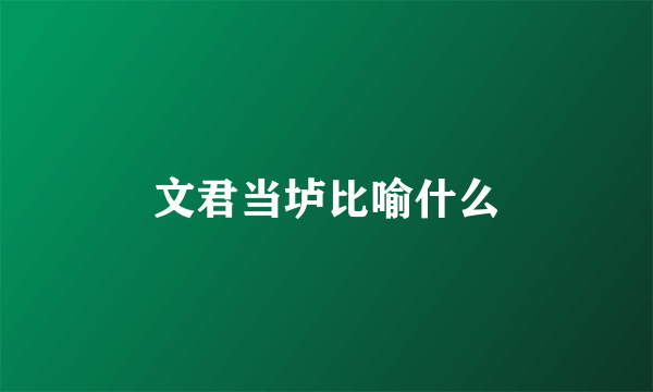文君当垆比喻什么