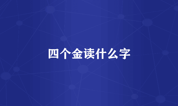 四个金读什么字