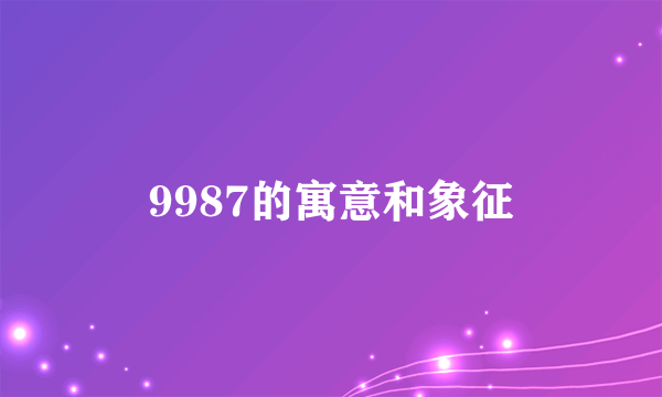 9987的寓意和象征