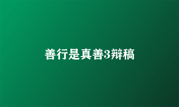 善行是真善3辩稿