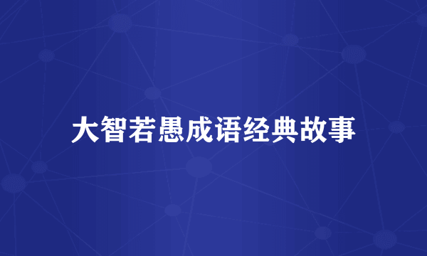 大智若愚成语经典故事
