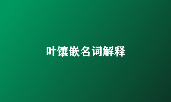 叶镶嵌名词解释