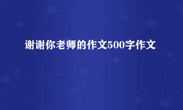 谢谢你老师的作文500字作文