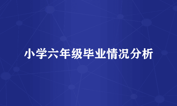 小学六年级毕业情况分析