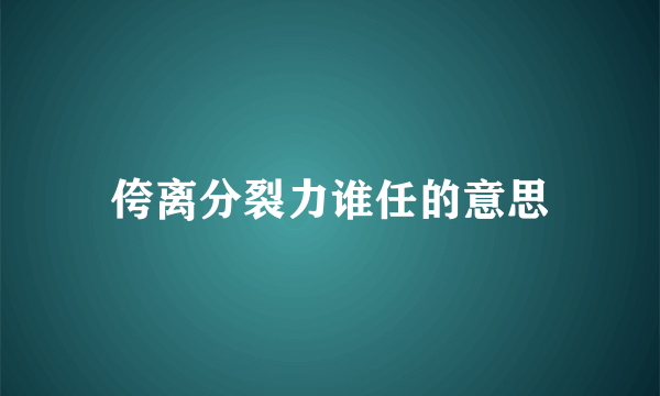 侉离分裂力谁任的意思