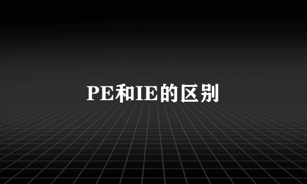 PE和IE的区别