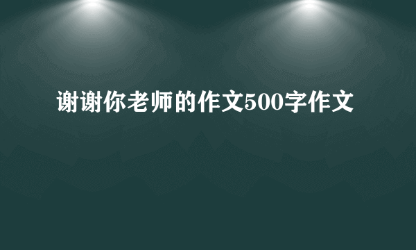 谢谢你老师的作文500字作文