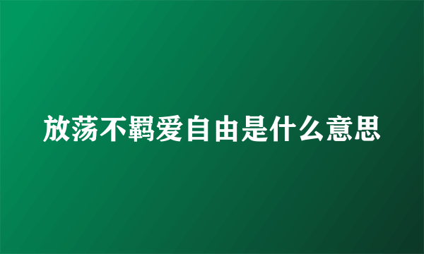 放荡不羁爱自由是什么意思