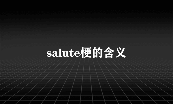 salute梗的含义