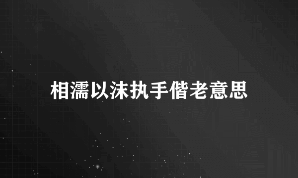 相濡以沫执手偕老意思