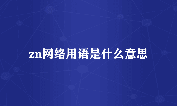 zn网络用语是什么意思