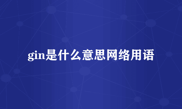 gin是什么意思网络用语