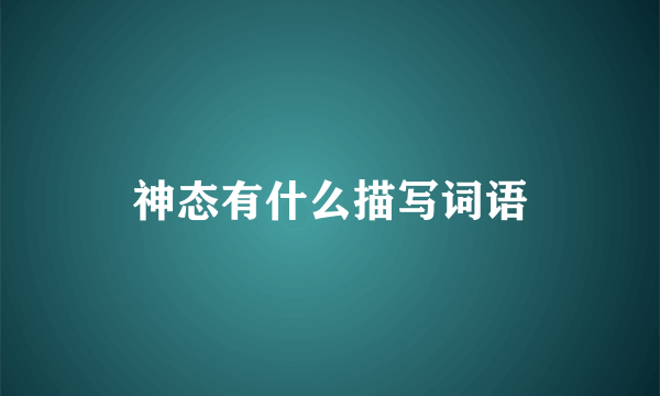 神态有什么描写词语