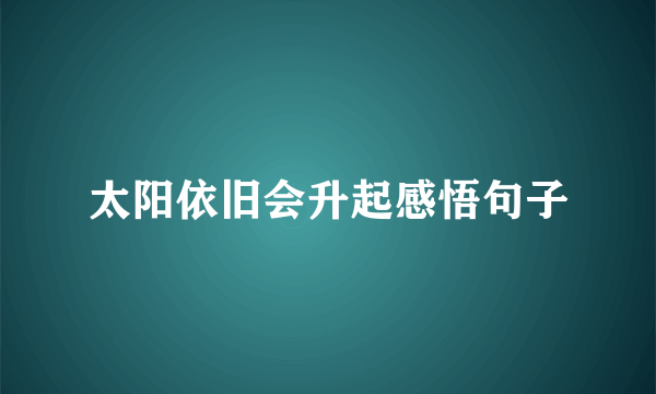 太阳依旧会升起感悟句子