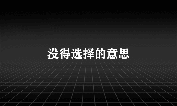 没得选择的意思