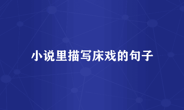 小说里描写床戏的句子