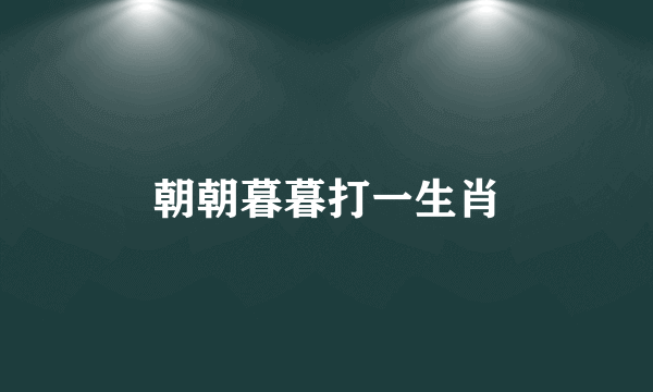 朝朝暮暮打一生肖