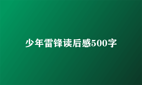 少年雷锋读后感500字