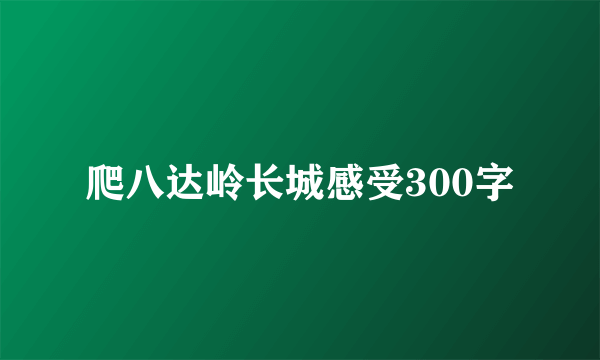 爬八达岭长城感受300字
