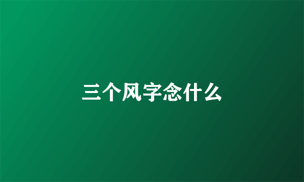 三个风字念什么