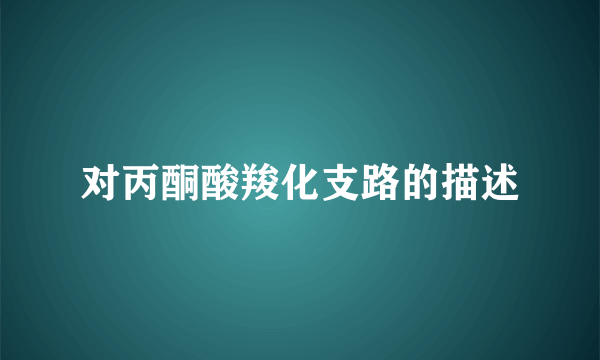 对丙酮酸羧化支路的描述