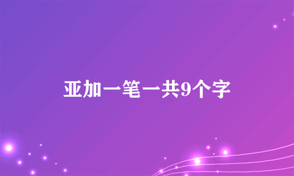 亚加一笔一共9个字