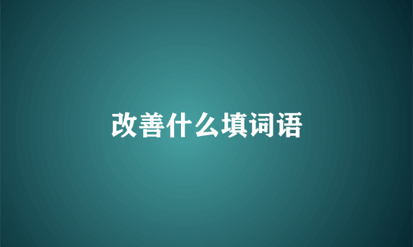改善什么填词语