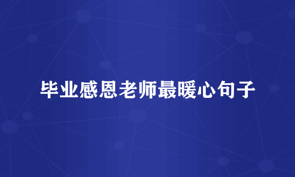 毕业感恩老师最暖心句子