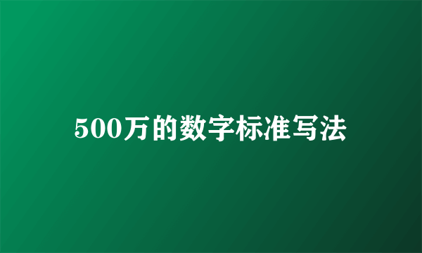 500万的数字标准写法