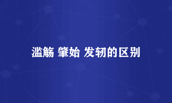 滥觞 肇始 发轫的区别